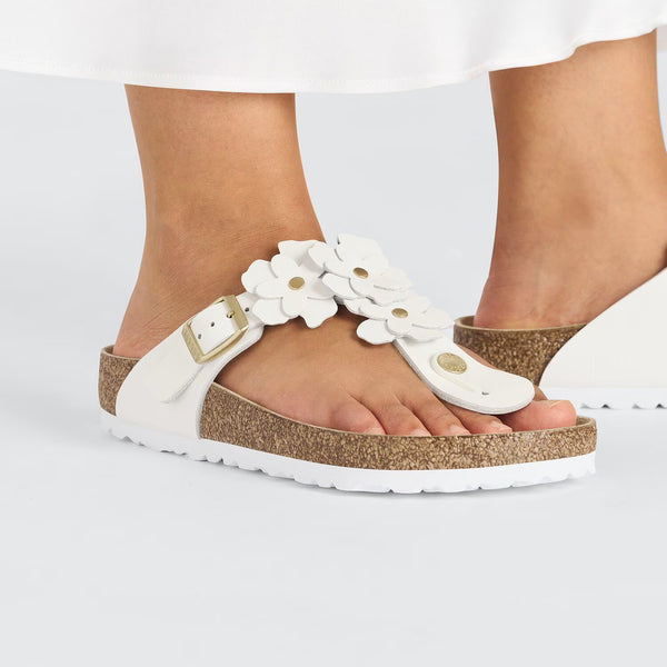 Gizeh Flowers White Leather