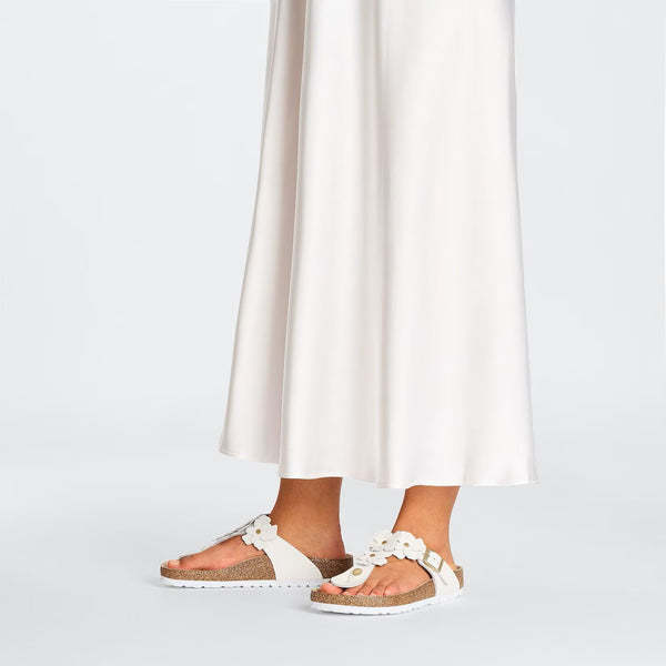 Gizeh Flowers White Leather