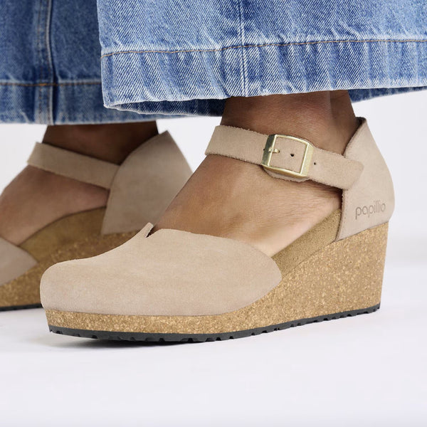 Mary Warm Sand Suede Wedge