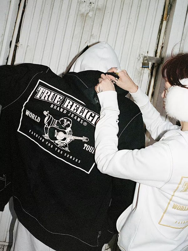 Big T Zip Up Hoodie Jet Black