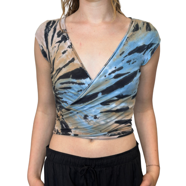 Short Sleeve Wrap Top Power