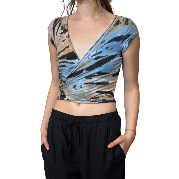 Short Sleeve Wrap Top Power