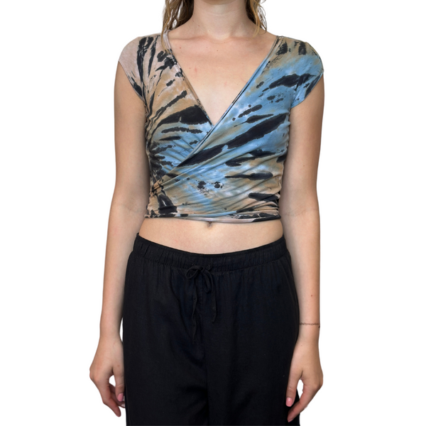 Short Sleeve Wrap Top Power