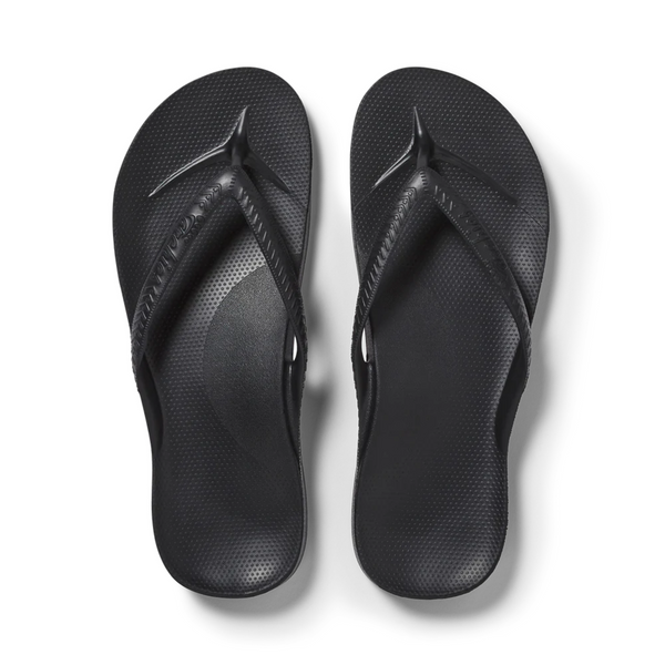 Men's Black Arch Support Flip Flops
