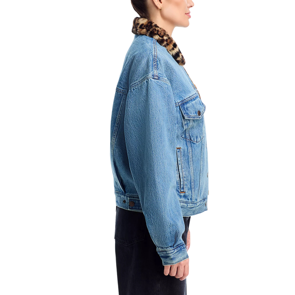 Levi's® Leopard Collar Fur Trucker