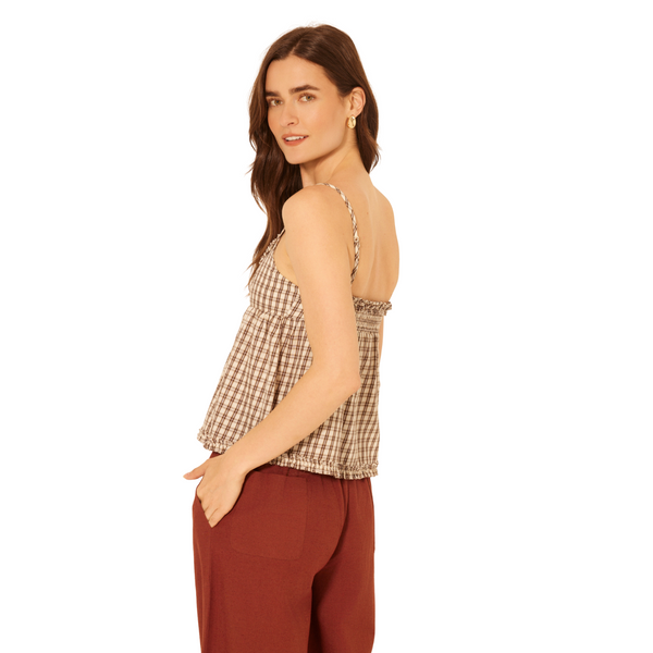 Alma Top Cream Plaid