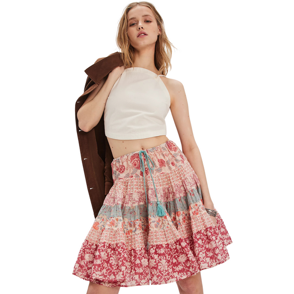 Many Layers Printed Skirt