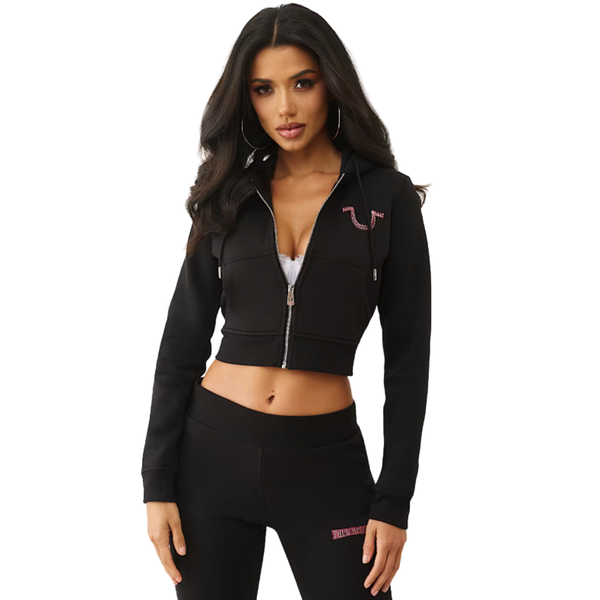 Rainbow Stitched HS Shrunken Zip Hoodie