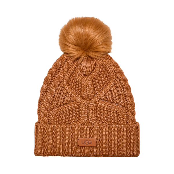 UGG® Cable Knit Beanie With Pom