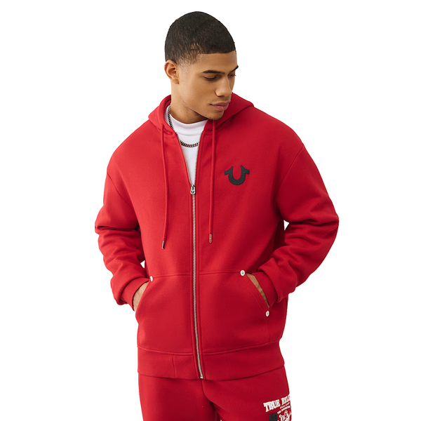 Number One Zip Up Hoodie True Red