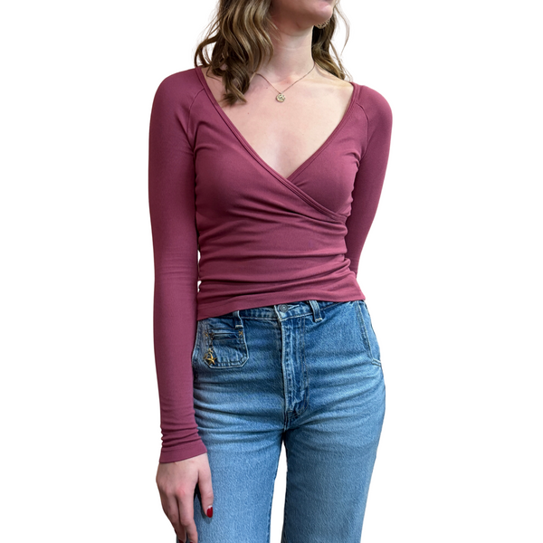 Luxe Wrap Front Top Smoky