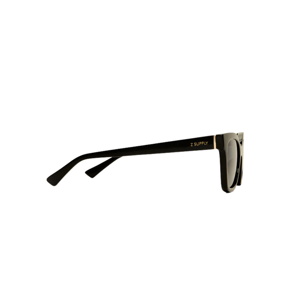 High Tide Polished Black Sunglasses