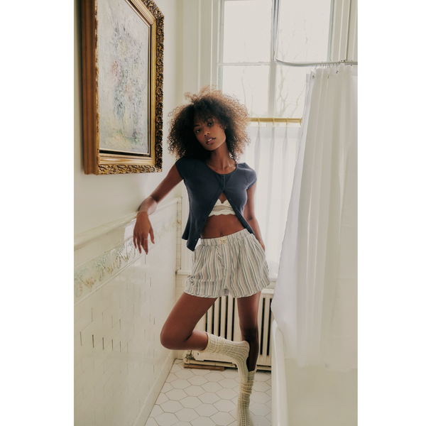 Misty Net Pointelle Tall Socks