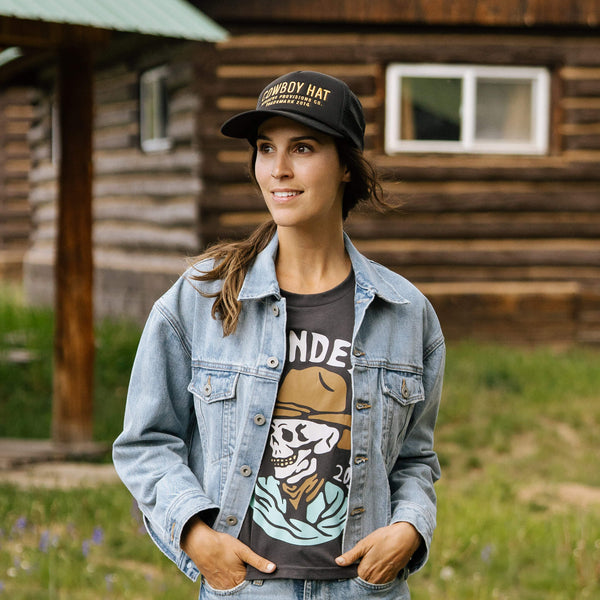 Cowboy Hat Cream Black & Gold