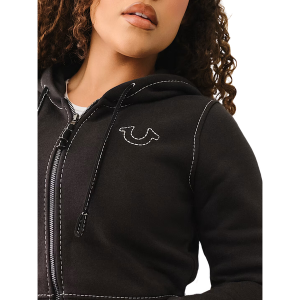 Women's Crop Big T Zip Hoodie