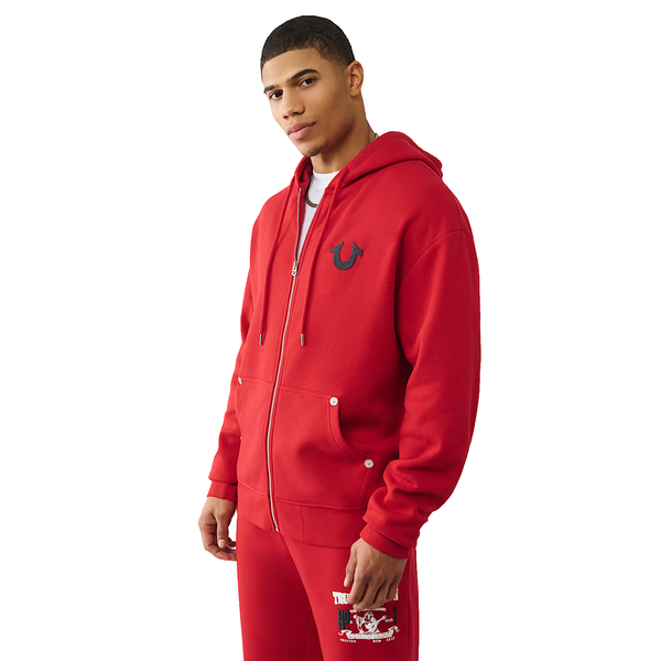 Number One Zip Up Hoodie True Red