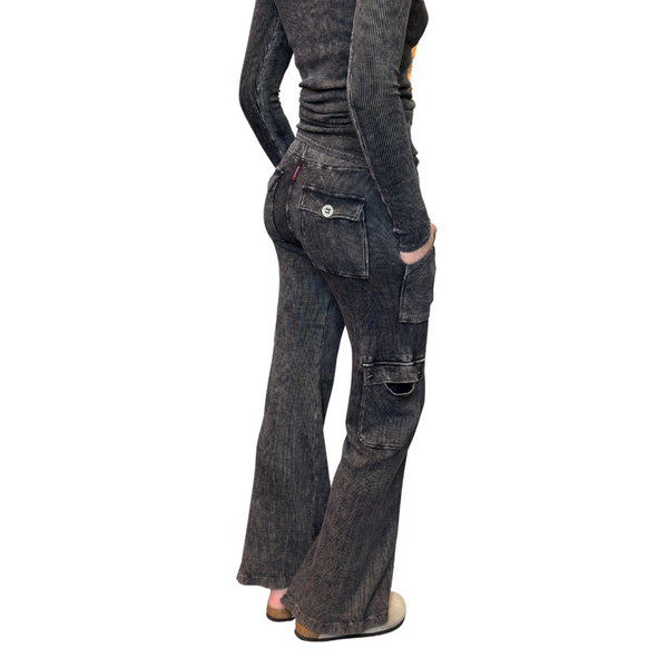 Wide Leg Thermal Cargo Sweatpant Mineral