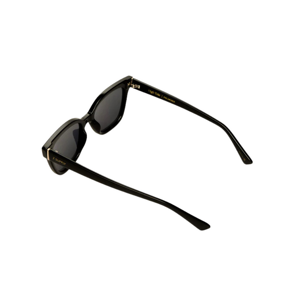 High Tide Polished Black Sunglasses