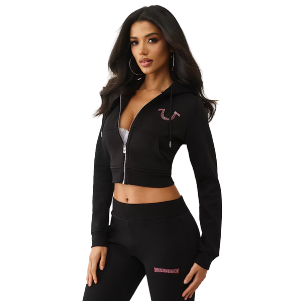 Rainbow Stitched HS Shrunken Zip Hoodie