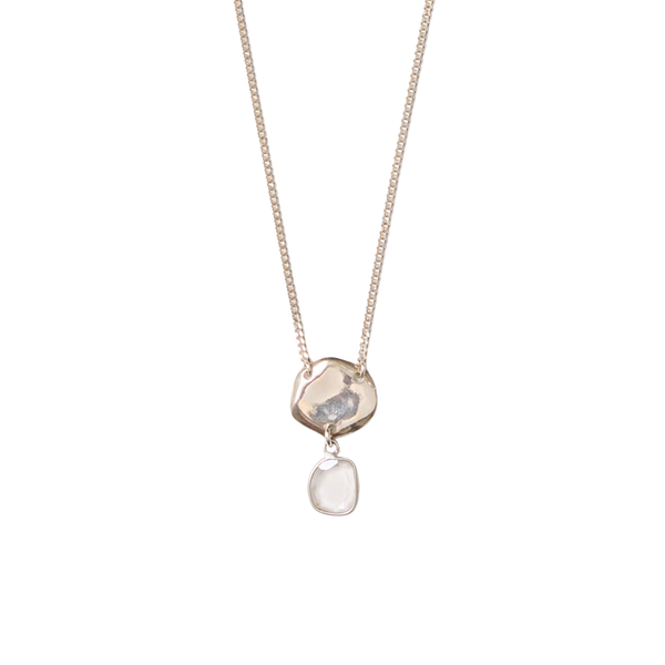 Moissanite Slice Necklace Sterling Silver