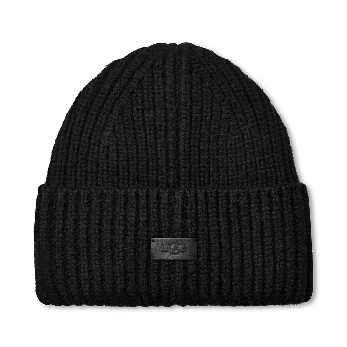 UGG EMBELLISHED KNIT CUFF BEANIE Nwts UGG BEANIE SCATTER LOGO KNIT CUFF HAT ONE SIZE BLACK WOOL  main image 2