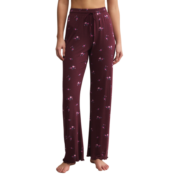 At Ease Ditsy Pant Merlot