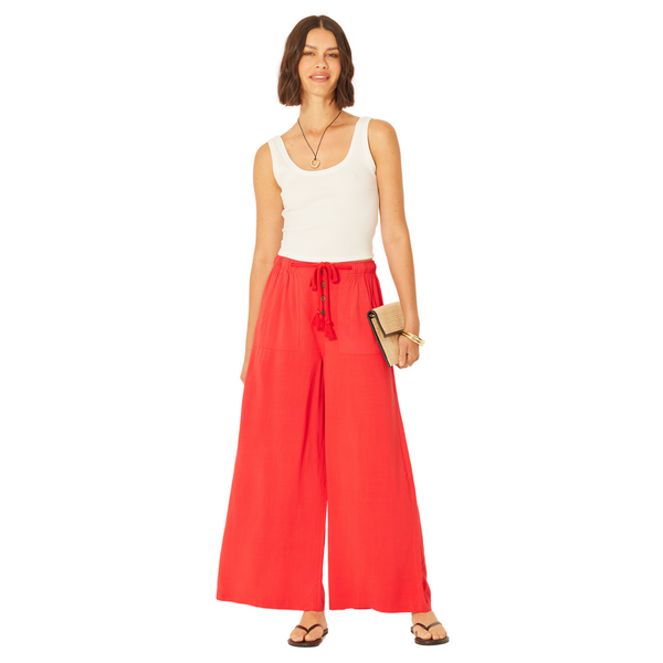 Castillo Pant Cherry Red