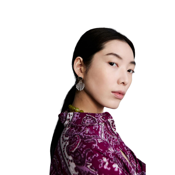 Scallop Earrings Clear Quartz