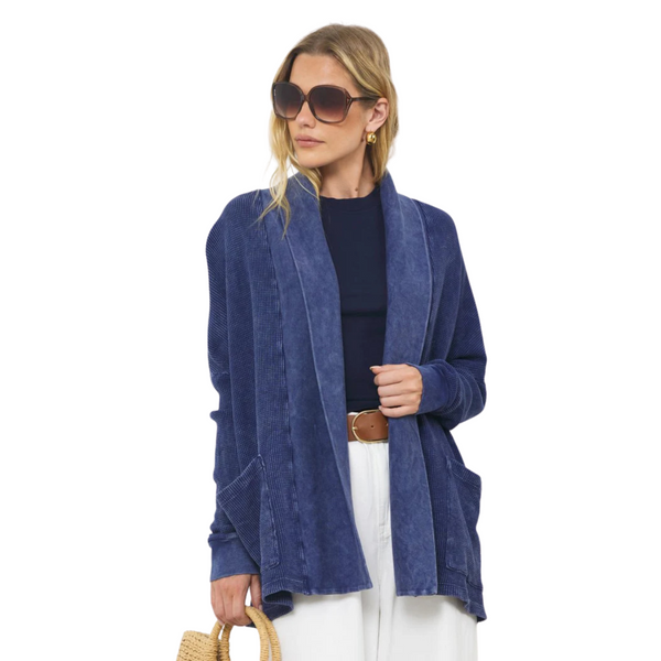 Thermal Cardigan With Pockets