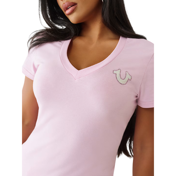 Crystal True Logo V-Neck Tee