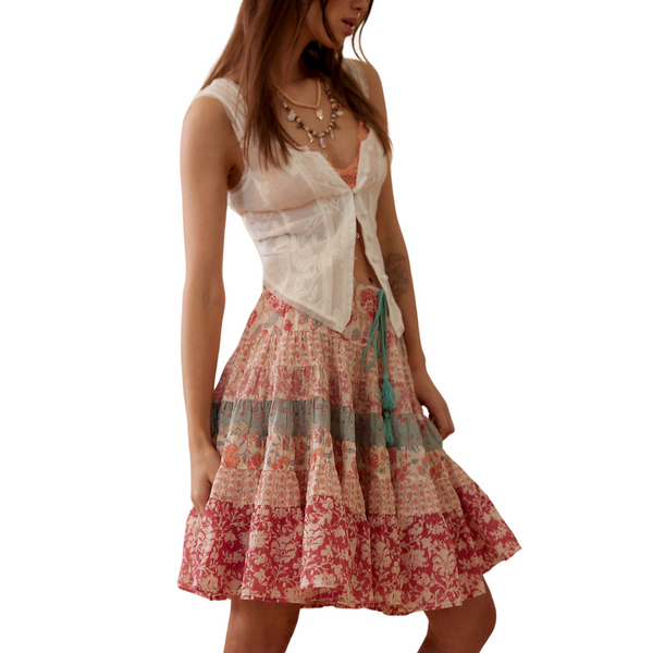 Many Layers Printed Skirt