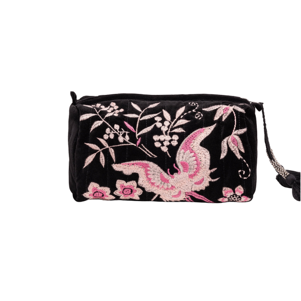 Velvet Quilted Makeup Bag