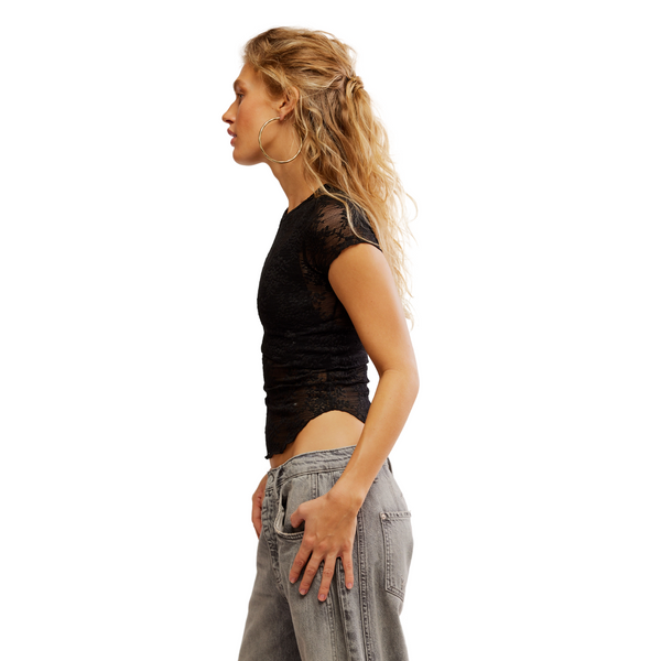 Ready To Go Lace Tee Black