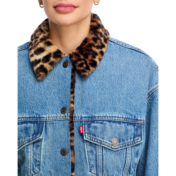 Levi's® Leopard Collar Fur Trucker