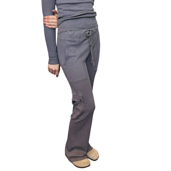 Wide Leg Thermal Cargo Sweatpant