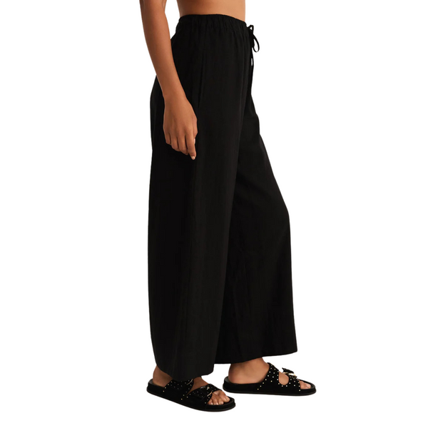 Easton Linen Pant Black