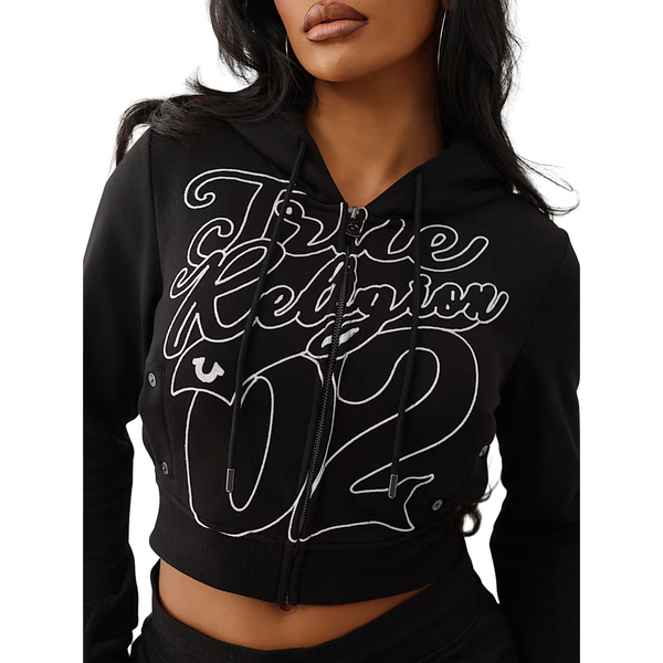 TR Shrunken Zip Hoodie Black