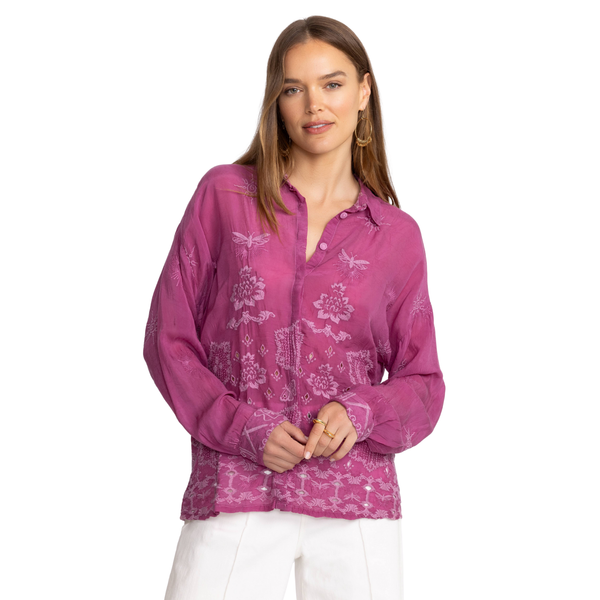 Slim Audrey Button Down Violet