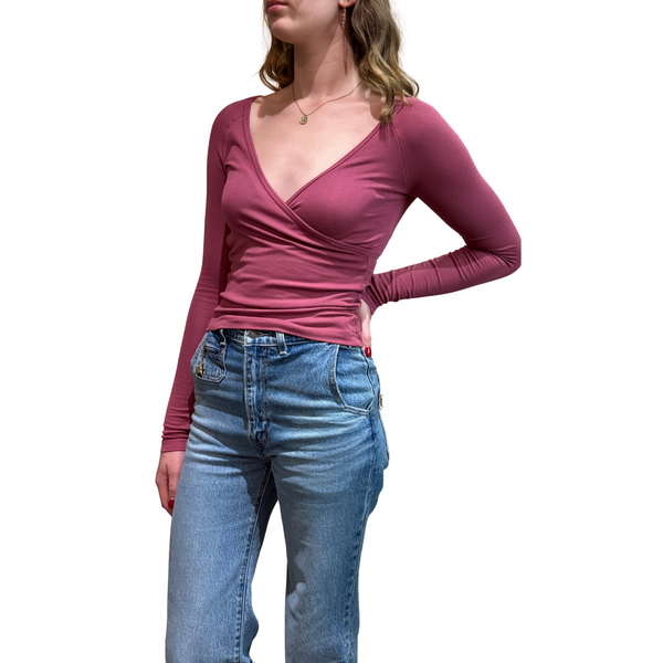 Luxe Wrap Front Top Smoky