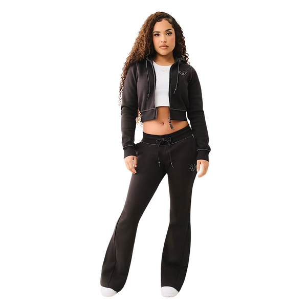 Women's Crop Big T Zip Hoodie