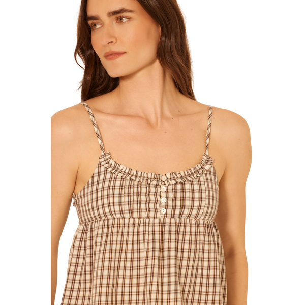 Alma Top Cream Plaid
