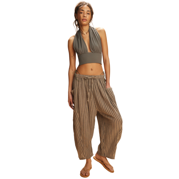Striped Quinn Pant Charcoal Combo