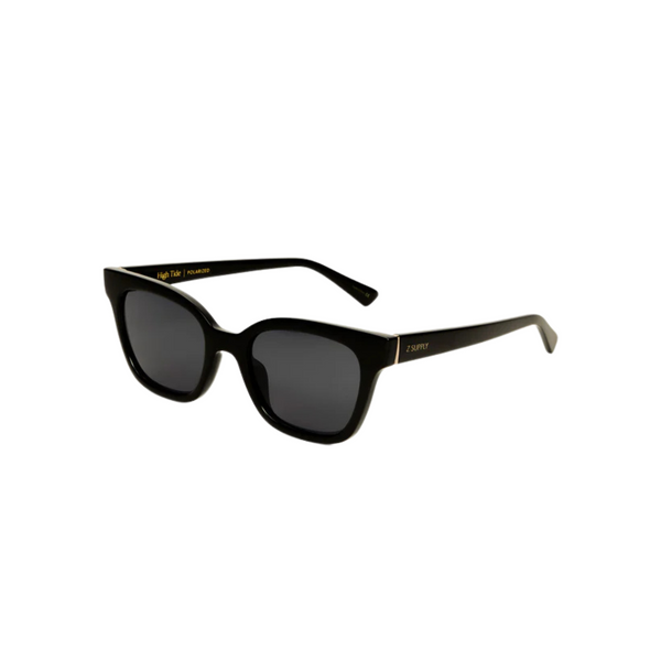 High Tide Polished Black Sunglasses