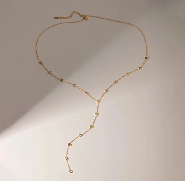 Cosmos Crystal Lariat Necklace