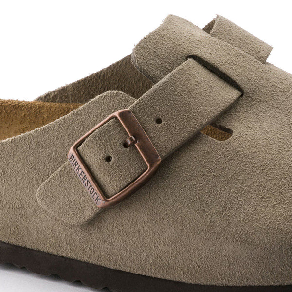Women's Boston Taupe Suede SoftFootbed