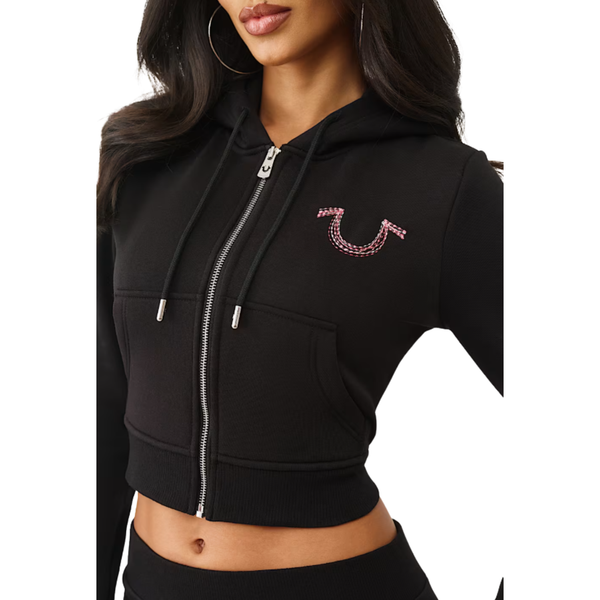 Rainbow Stitched HS Shrunken Zip Hoodie