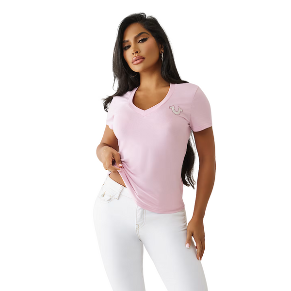 Crystal True Logo V-Neck Tee