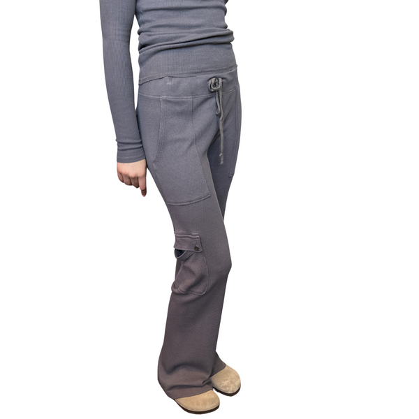 Wide Leg Thermal Cargo Sweatpant
