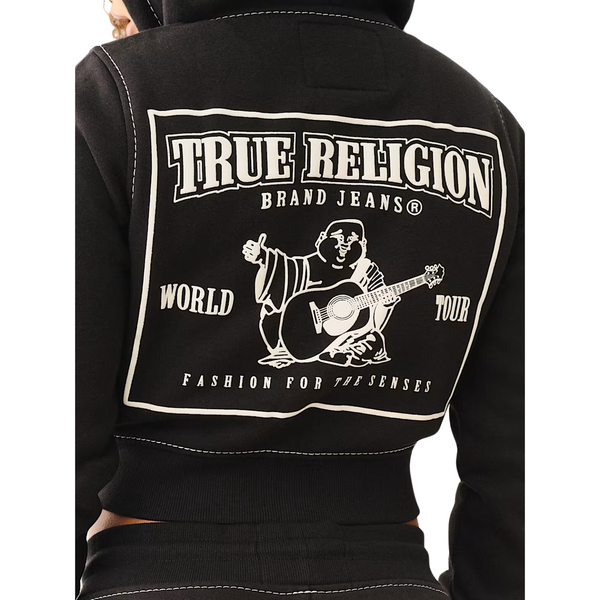 Women's Crop Big T Zip Hoodie