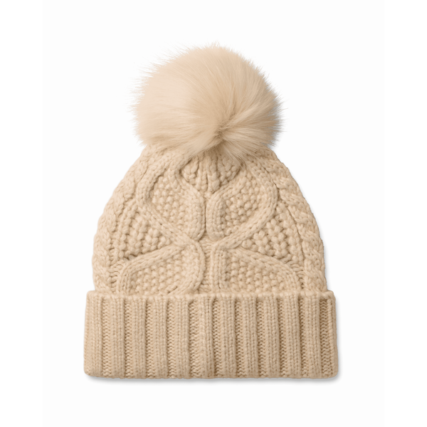 UGG® Cable Knit Beanie With Pom